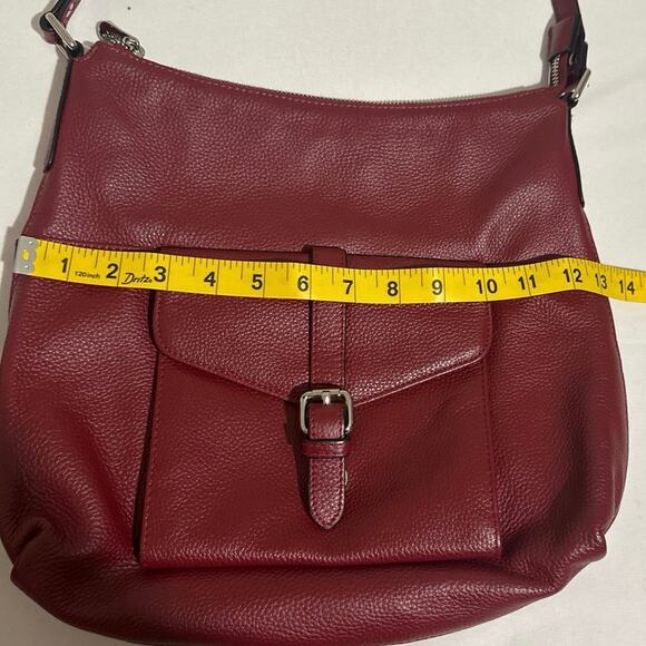 S-Zone Hobo expandable width hand bag, Burgandy  Cow Hide leather Zip closure - Picture 11 of 13